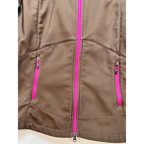 Nike Womens Windbreaker Jacket Size XL Brown Reversible Fleece Coxy Outdoors - Picture 7 of 10